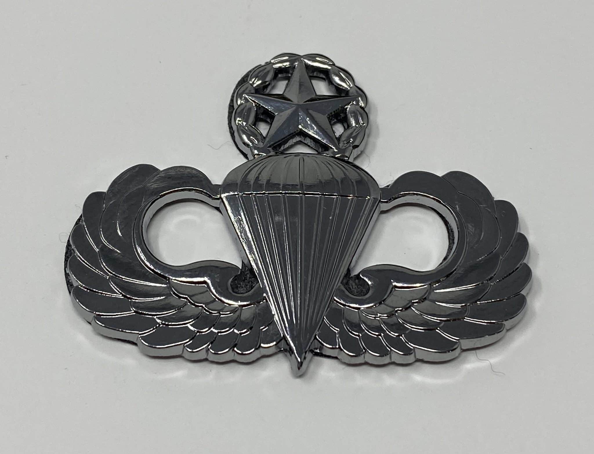 US Army Jump Master Wings Car Badge with 3M Back Excalibur Industries