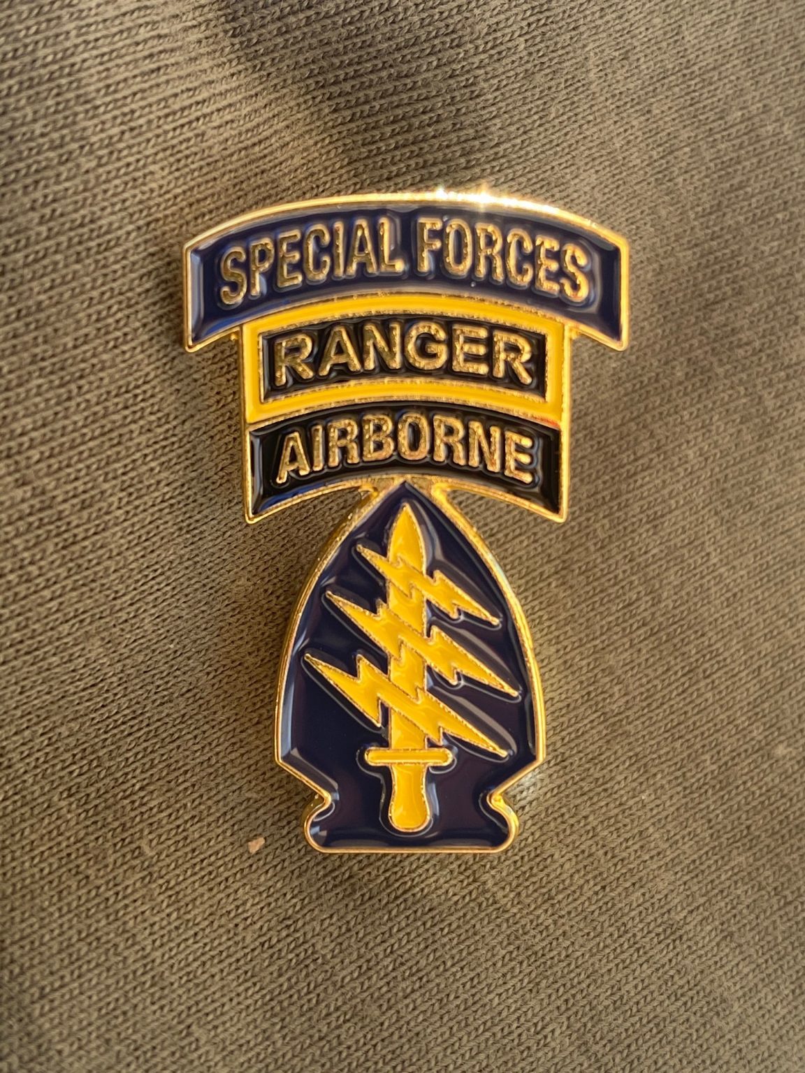 Special Forces FULL COLOR SSI, SF Tab, Ranger Tab Pin 